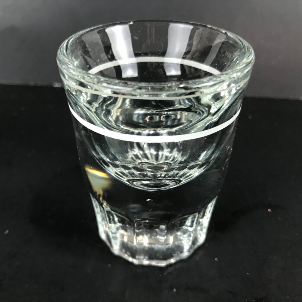 Set of two heavyweight glass shot glasses